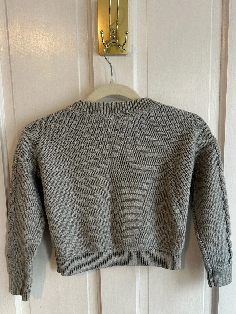 GAP Kids 100% Cotton Cropped Cable Knit Sweater